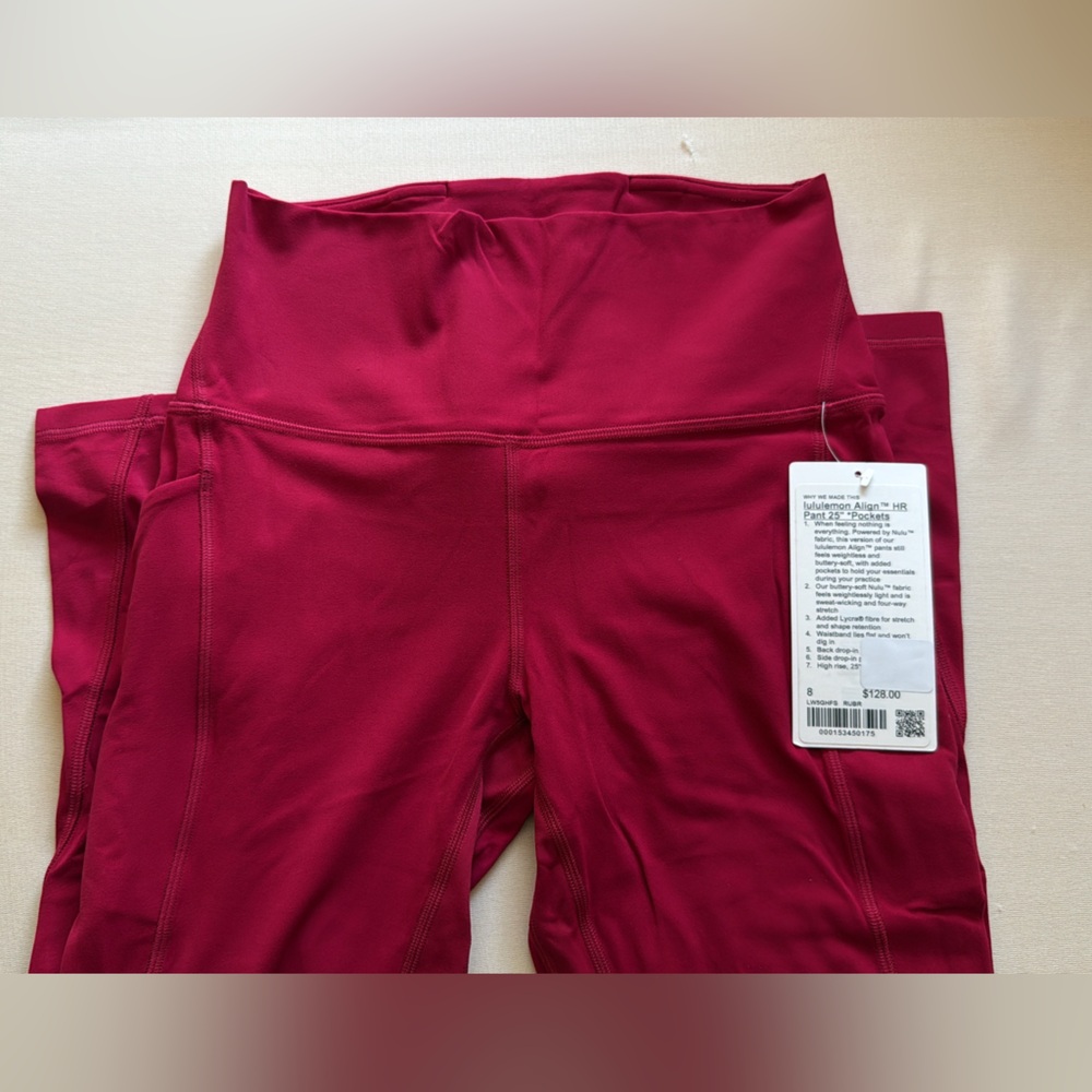 Lululemon Align High Rise With Pockets Ruby Red 25”